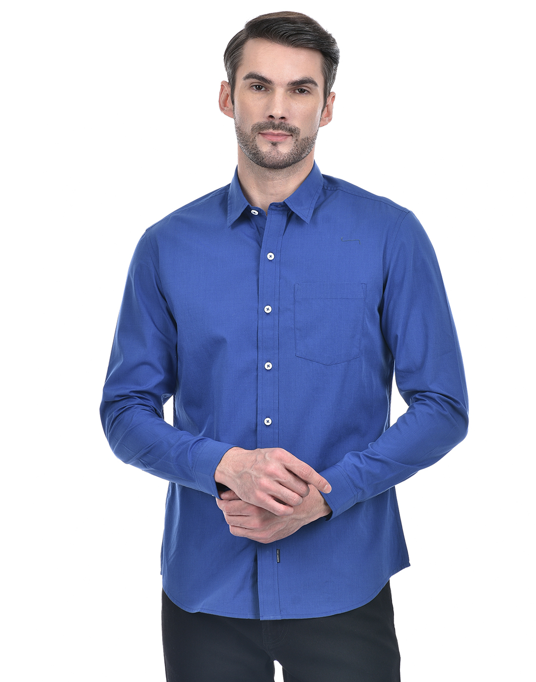 Numero Uno Men Solid Blue Shirt